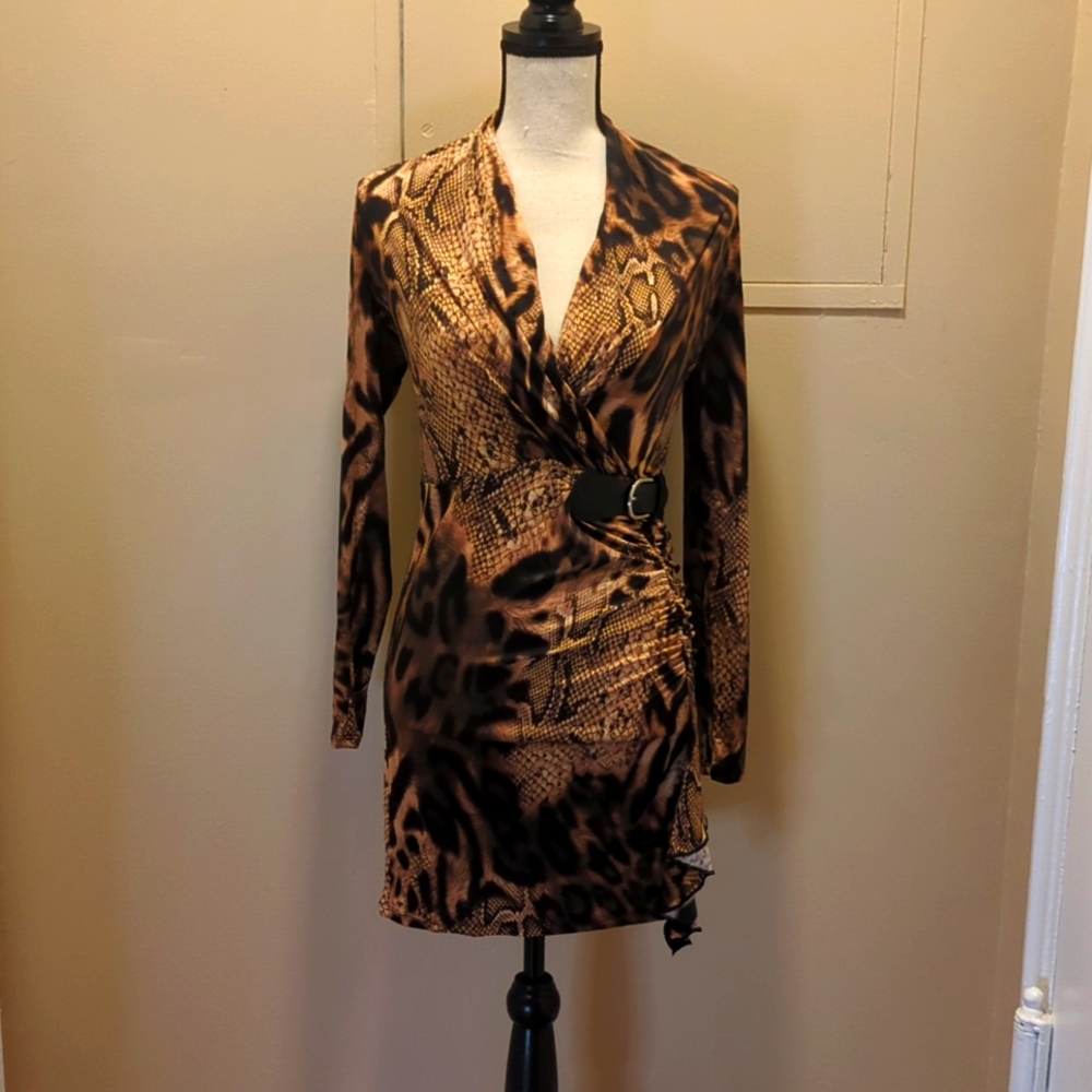 Snake skin bodycon dress